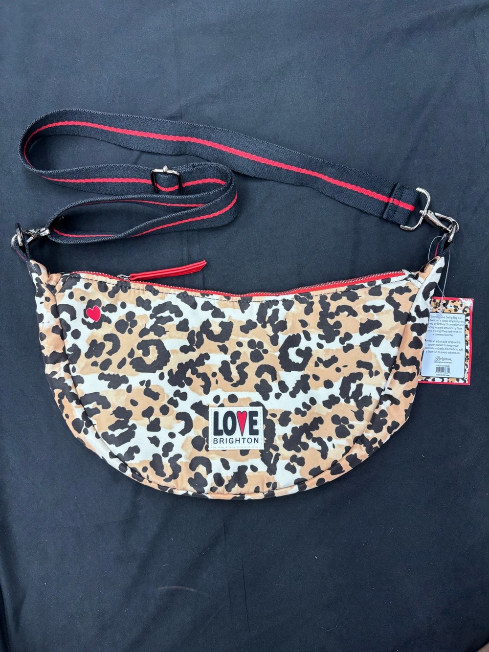 NWT Brighton Love Leopard Print Crossbody Bag in Tan/Black